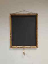 WALL HANGING WOODEN FRAMED CHALKBOARD BLACKBOARD shelf hooks 2 free chalk sticks