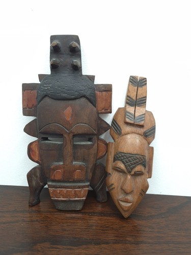 Pair hand carved african - hand,
