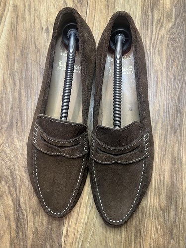Loake brown suede slip on - suede, slip-on