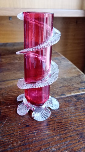 Victorian cranberry glass vase - victorian,