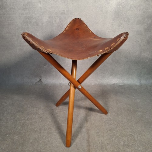 Vintage leather saddle - vintage, stool