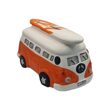 SURF CAMPERVAN VW DESIGN CERAMIC MONEY BOX  White/orange (#097)