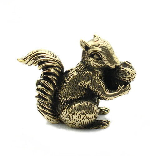 Antique brass squirrel - brass,