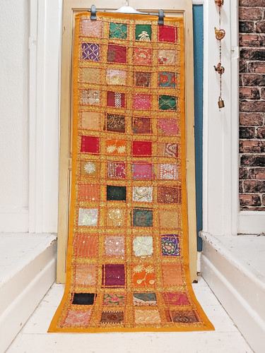 Handmade patchwork sari wall - handmade,