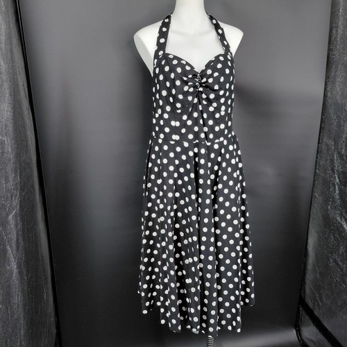 Dress womens black polka - 40,