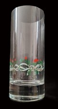 Eternal Beau Highball Glasses, approx 5.5in tall, Red Flowers