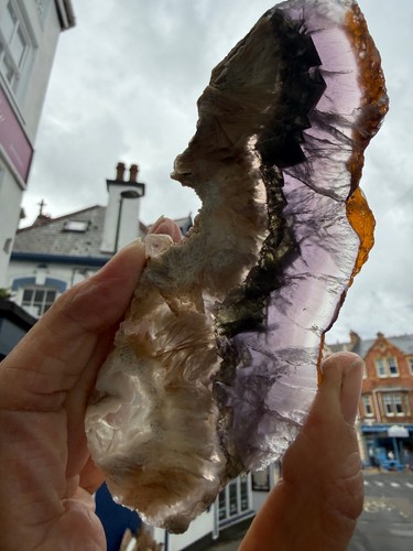 Fluorite feathered slice - fluorite,