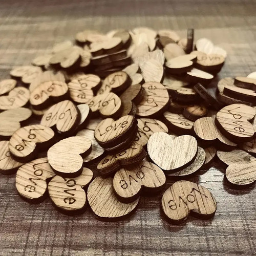 Wooden mini love - love, hearts