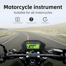 Universal Motorcycle Speedometer Odometer Tachometer LCD Digital Gauge  Speedo