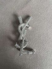 YSL Silver Tone Brooch