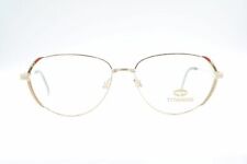 Vintage Titanos CGP S-3 Gold Brown Oval Glasses Eyeglass Frame NOS
