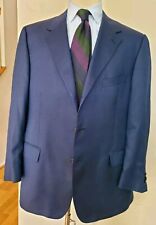 E. Thomas Natuzzi Navy Blue Blazer Sz 44R. Made In Italy. 