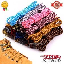 Shoe Laces Round Hiking Shoelaces Walking Work Boots 4.5mm Strong 19 Colours! UK