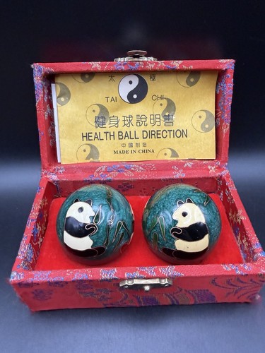 Vintage baoding balls - vintage, green