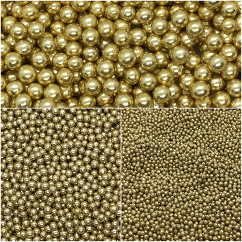 Metallic gold pearls - metallic,