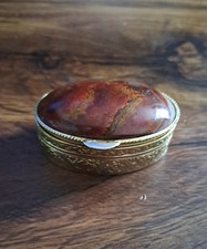 Vintage Brown Marbled Oval