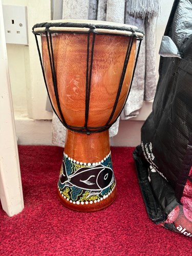 Hand painted djembe drum - hand,
