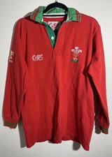 Vintage 1992 Wales Rugby Shirt Size Medium Longsleeve. Cotton Traders