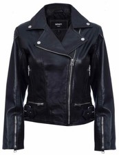 Ladies Womens Black Real