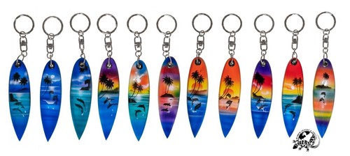 Keyring wooden surfboard key - wooden,
