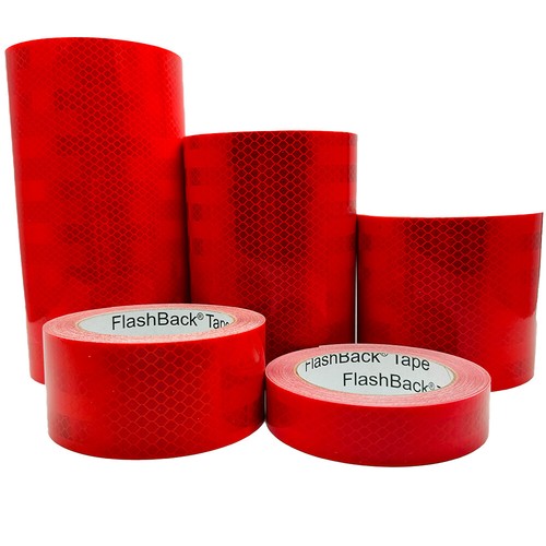 Red reflective tape prismatic - red,