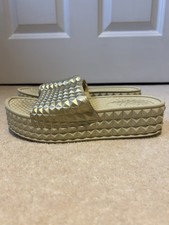 Women’s Ash Gold Wedge Sliders/Flip Flops Uk 4/EU37