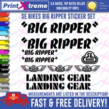 BIG RIPPER BMX Vinyl Decals, Stickers, Bike Cycling, SE BIKES LANDING GEAR