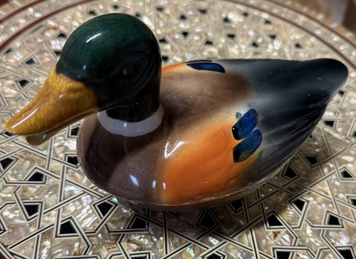 Vintage porcelain mallard duck - vintage,