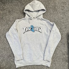 Mens Thrasher Magazine Santa Cruz Screaming Hand Grey Hoodie - Size Small