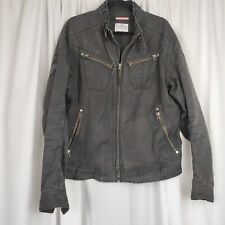 Levi's Vintage Mens Moto Style Jacket Size Large Charcoal Zip Closure Pockets