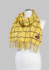Johnstons of Elgin Scotland Rupert Bear logo YELLOW Check Scarf Lambswool