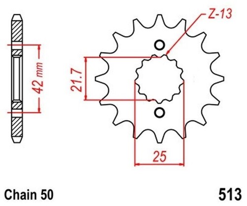 Pinion 18t pitch 530 - 530, for