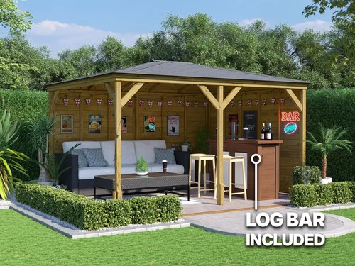 Wooden bar gazebo 4x3m - bar,