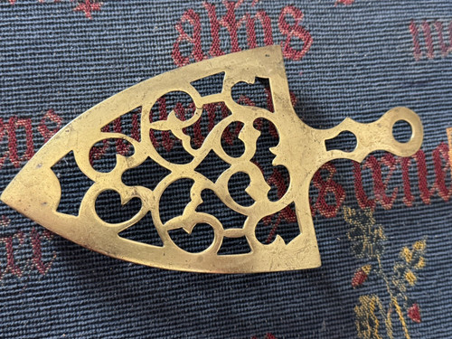 Antique brass trivet kettle - antique,