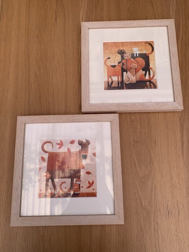 Vintage pair framed prints - vintage,