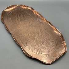 Large Antique Copper Tray Cornish Art Nouveau J & F Pool Hayle Hand Made c1910