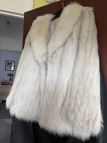Silver fox fur coat - fox, large
