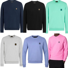 Mens Belstaff Designer Crew Neck Sweatshirt Jumper Phoenix Patch Logo 7 Colours