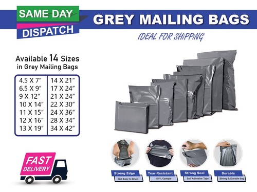 Strong grey mailing bags - strong,