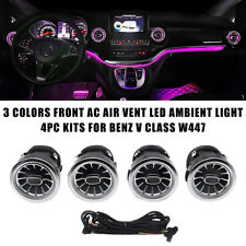 4PC Front AC Air Vent 3 Colors LED Ambient Light Kits For Benz V Class W447