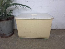Vintage French Pine Wooden Storage Box Trunk Chest
