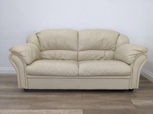 Sofa seater cream leather - seater,