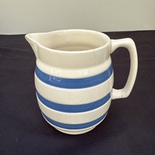 Pottery Staffordshire - Chef Ware - blue & white striped tableware.    (B33)