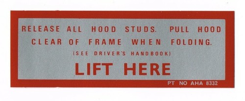 Hood warning label - warning,