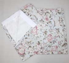 Dunelm Mill Floral Curtains Linen Blend Pink Blue Lined Pair Vintage Style 46x54