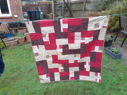Lap patchwork quilt geometric - patchwork,