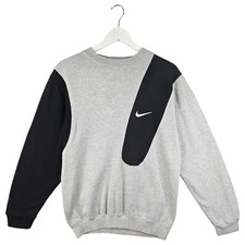 Nike Vintage 90s Reworked Grey Sweatshirt Jumper Embroidered Swoosh Size Large L