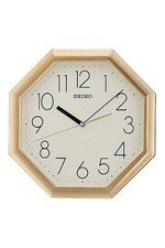 Seiko Octagonal Gold Tone Wall Clock Off White Dial - Quartz Movement - QXA668G