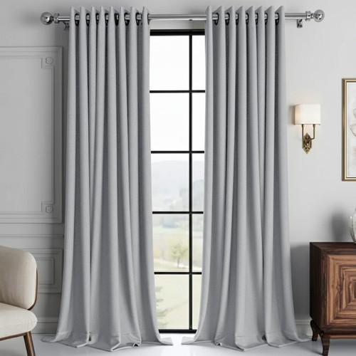 Linen style blackout curtains - linen,