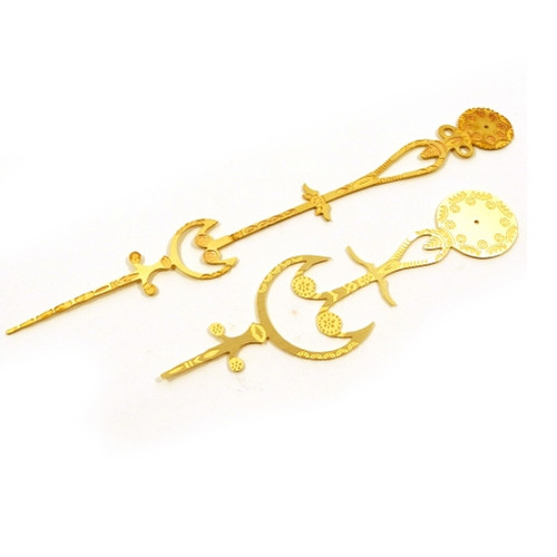 Brass clock hands reproduction - brass,